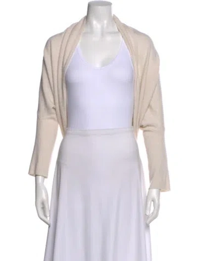 Pre-owned Neiman Marcus Cashmere Open Front Sweater In Neutral