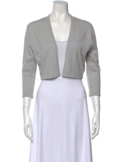 Pre-owned Neiman Marcus Cashmere Open Front Sweater In Neutral