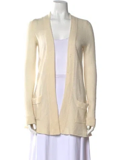 Pre-owned Neiman Marcus Cashmere Open Front Sweater In Neutral