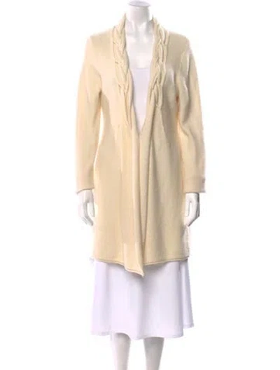 Pre-owned Neiman Marcus Cashmere Open Front Sweater In Neutral