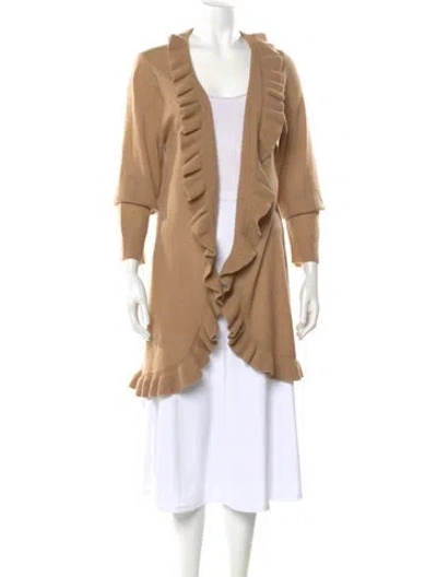 Pre-owned Neiman Marcus Cashmere Open Front Sweater In Neutral