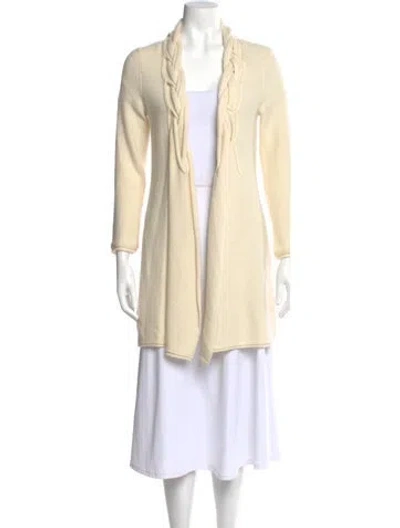 Pre-owned Neiman Marcus Cashmere Open Front Sweater In Neutral