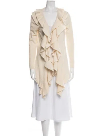 Pre-owned Neiman Marcus Cashmere Open Front Sweater In Neutral
