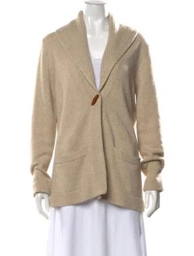 Pre-owned Neiman Marcus Cashmere Open Front Sweater In Neutral