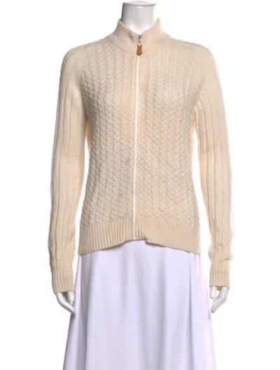 Pre-owned Neiman Marcus Cashmere Open Front Sweater In Neutral