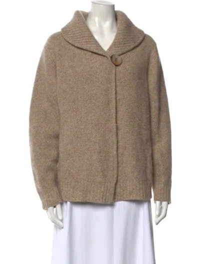 Pre-owned Neiman Marcus Cashmere Open Front Sweater In Neutral
