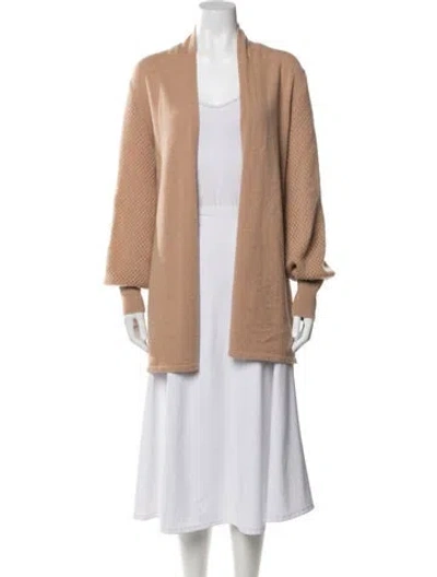 Pre-owned Neiman Marcus Cashmere Open Front Sweater In Neutral