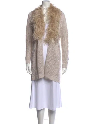 Pre-owned Neiman Marcus Cashmere Open Front Sweater In Neutrals