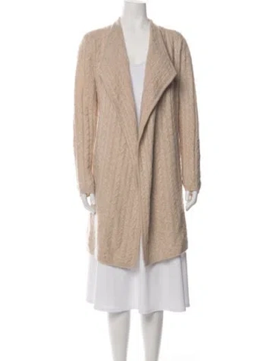 Pre-owned Neiman Marcus Cashmere Open Front Sweater In Neutrals