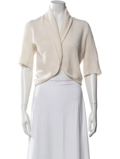 Pre-owned Neiman Marcus Cashmere Open Front Sweater In Neutrals