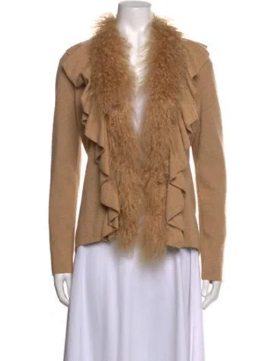 Pre-owned Neiman Marcus Cashmere Open Front Sweater In Neutrals