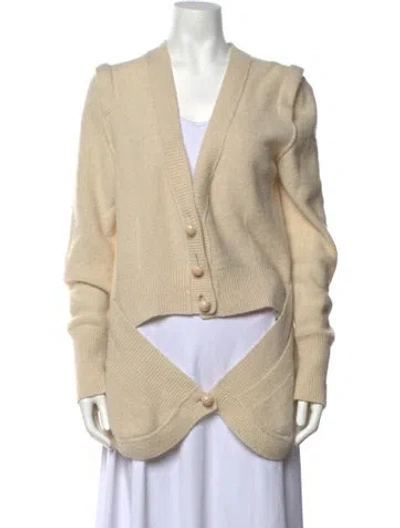 Pre-owned Neiman Marcus Cashmere Open Front Sweater In Neutrals