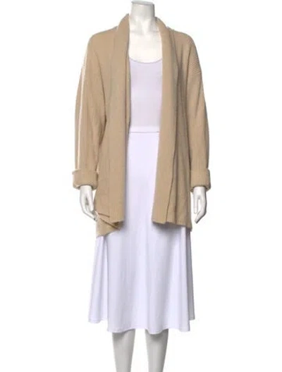 Pre-owned Neiman Marcus Cashmere Open Front Sweater In Neutrals