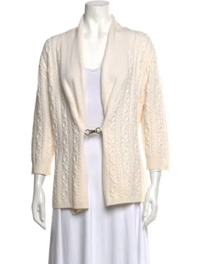 Pre-owned Neiman Marcus Cashmere Open Front Sweater In Neutrals
