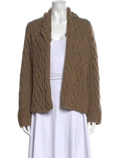 Pre-owned Neiman Marcus Cashmere Open Front Sweater In Neutrals