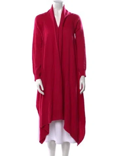 Pre-owned Neiman Marcus Cashmere Open Front Sweater In Pink