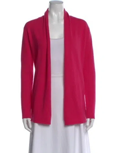 Pre-owned Neiman Marcus Cashmere Open Front Sweater In Pink