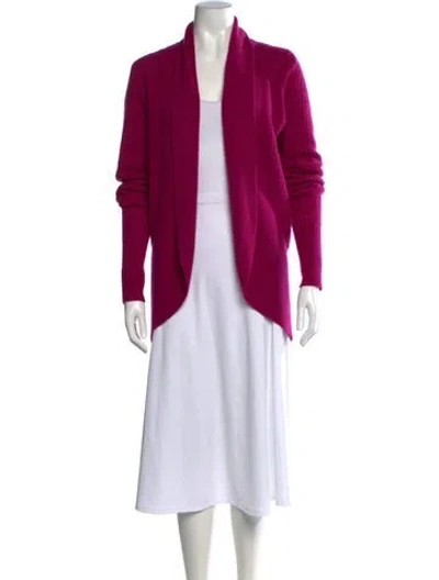 Pre-owned Neiman Marcus Cashmere Open Front Sweater In Pink