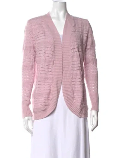 Pre-owned Neiman Marcus Cashmere Open Front Sweater In Pink