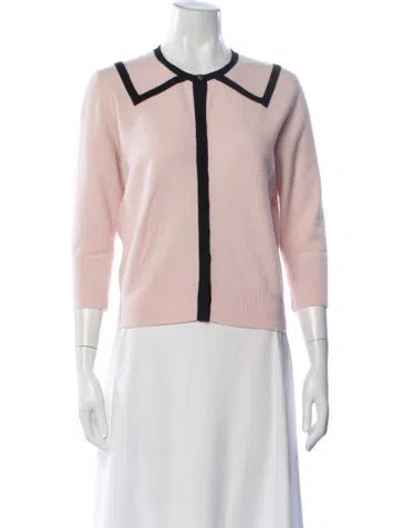 Pre-owned Neiman Marcus Cashmere Open Front Sweater In Pink