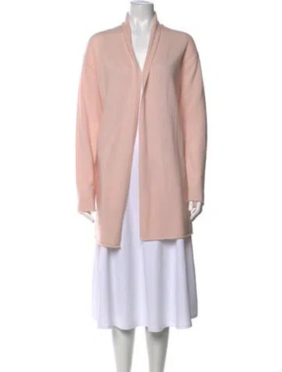 Pre-owned Neiman Marcus Cashmere Open Front Sweater In Pink