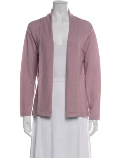Pre-owned Neiman Marcus Cashmere Open Front Sweater In Pink