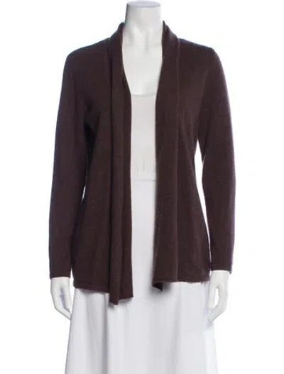 Pre-owned Neiman Marcus Cashmere Open Front Sweater In Purple