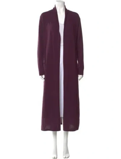 Pre-owned Neiman Marcus Cashmere Open Front Sweater In Purple