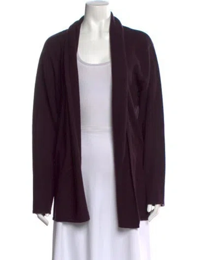 Pre-owned Neiman Marcus Cashmere Open Front Sweater In Purple