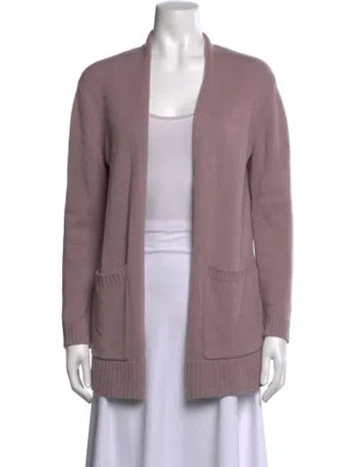Pre-owned Neiman Marcus Cashmere Open Front Sweater In Purple