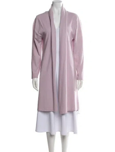Pre-owned Neiman Marcus Cashmere Open Front Sweater In Purple