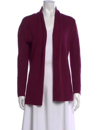Pre-owned Neiman Marcus Cashmere Open Front Sweater In Purple
