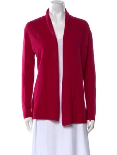 Pre-owned Neiman Marcus Cashmere Open Front Sweater In Red