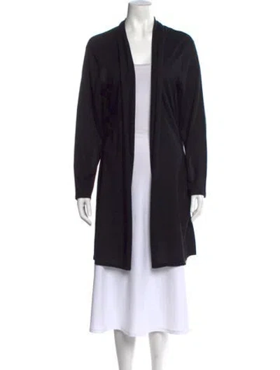 Pre-owned Neiman Marcus Cashmere Open Front Sweater W/ Tags In Black