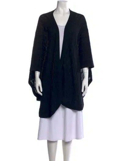 Pre-owned Neiman Marcus Cashmere Open Front Sweater W/ Tags In Black