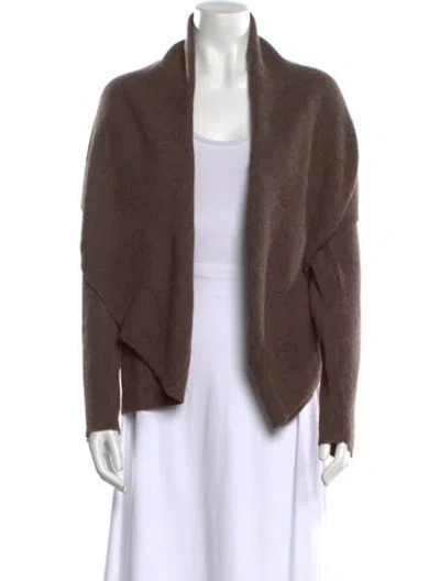Pre-owned Neiman Marcus Cashmere Open Front Sweater W/ Tags In Brown