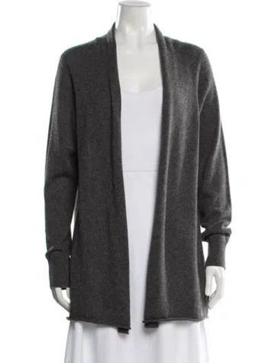 Pre-owned Neiman Marcus Cashmere Open Front Sweater W/ Tags In Grey