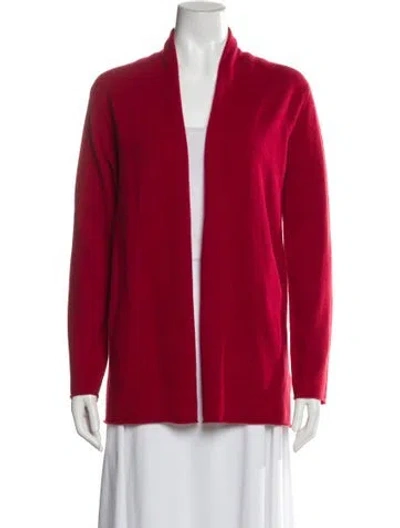 Pre-owned Neiman Marcus Cashmere Open Front Sweater W/ Tags In Red