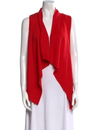 Pre-owned Neiman Marcus Cashmere Open Front Sweater W/ Tags In Red