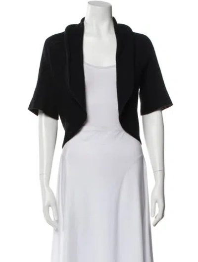 Pre-owned Neiman Marcus Cashmere Open Front Sweater In White