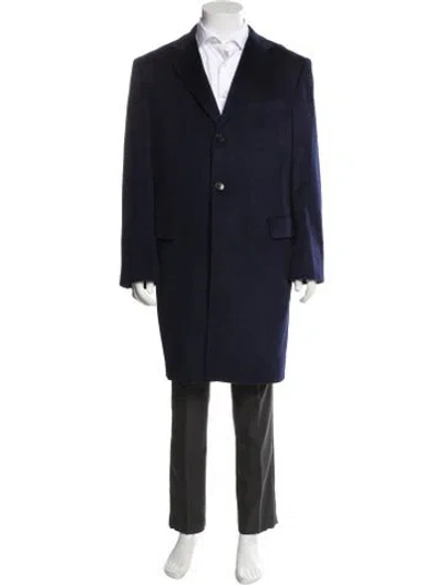 Pre-owned Neiman Marcus Cashmere Overcoat In Blue