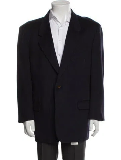Pre-owned Neiman Marcus Cashmere Overcoat In Blue