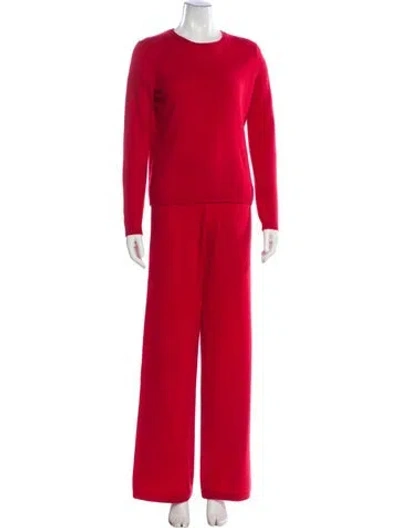 Pre-owned Neiman Marcus Cashmere Pant Set In Red