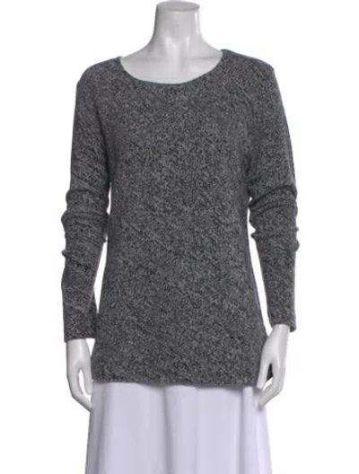 Pre-owned Neiman Marcus Cashmere Patterned Sweater In Gray