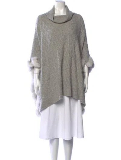 Pre-owned Neiman Marcus Cashmere Patterned Sweater In Grey
