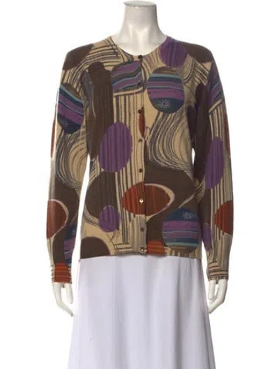 Pre-owned Neiman Marcus Cashmere Patterned Sweater In Multicolor