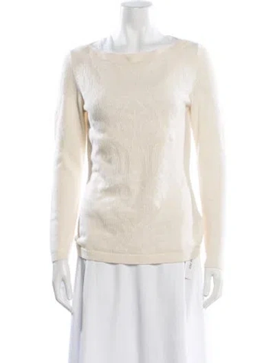 Pre-owned Neiman Marcus Cashmere Patterned Sweater In Neutral