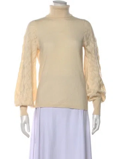 Pre-owned Neiman Marcus Cashmere Patterned Sweater In Neutral