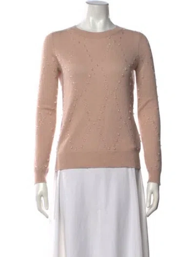 Pre-owned Neiman Marcus Cashmere Patterned Sweater In Pink