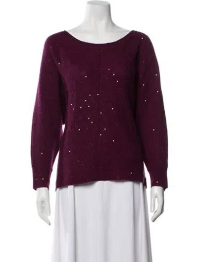 Pre-owned Neiman Marcus Cashmere Patterned Sweater In Purple